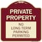 Signmission Private Property No Long-Term Parking Permitted Heavy-Gauge Aluminum Sign, 18" x 18", BU-1818-23253 A-DES-BU-1818-23253 - alternate 1